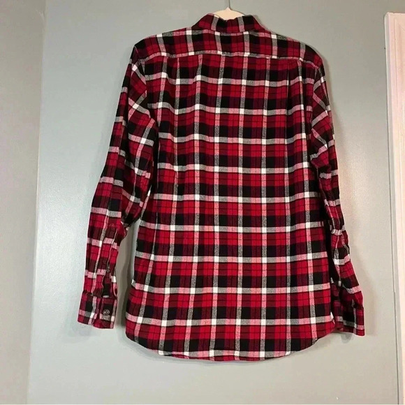 Eddie Bauer men’s flannel size small 100% cotton red black white plaid - Picture 4 of 6